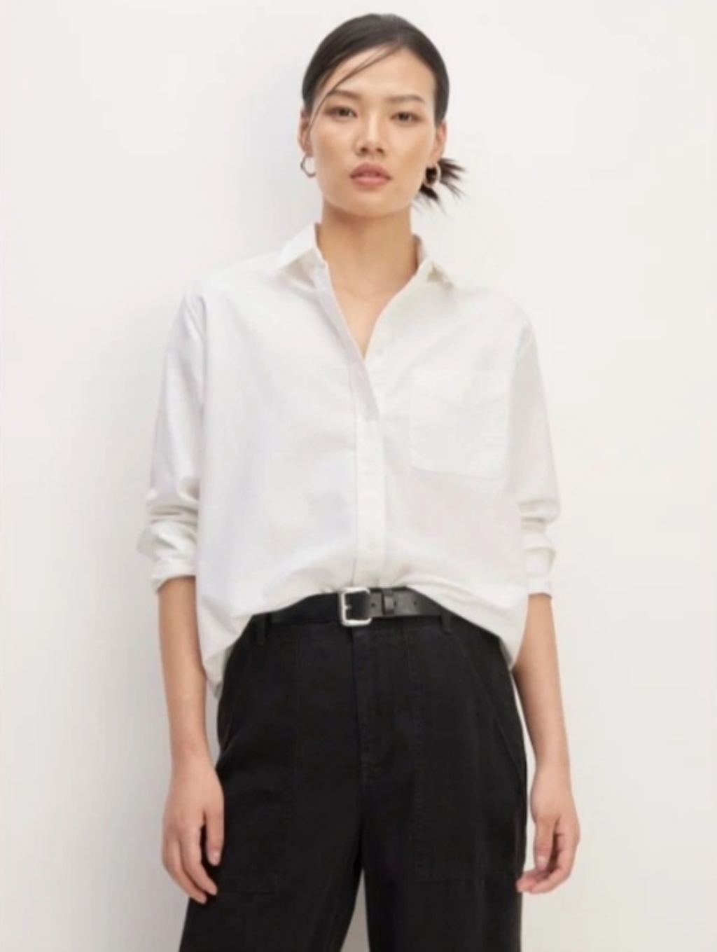 Everlane Classic White Long Sleeve Oxford Blouse Size 2 New Nwt Minimalist